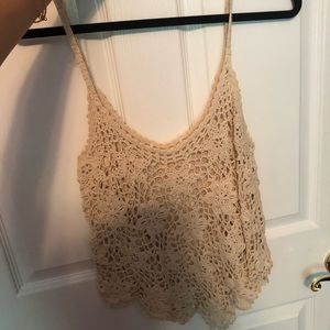 Tan lace tank top